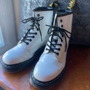Dr. Martens White Boots with Black Laces